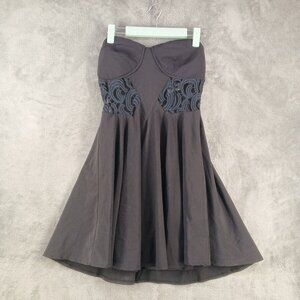 DREAMSTATE Mini Flared Dress Size 12 Lace Knit Lined Black